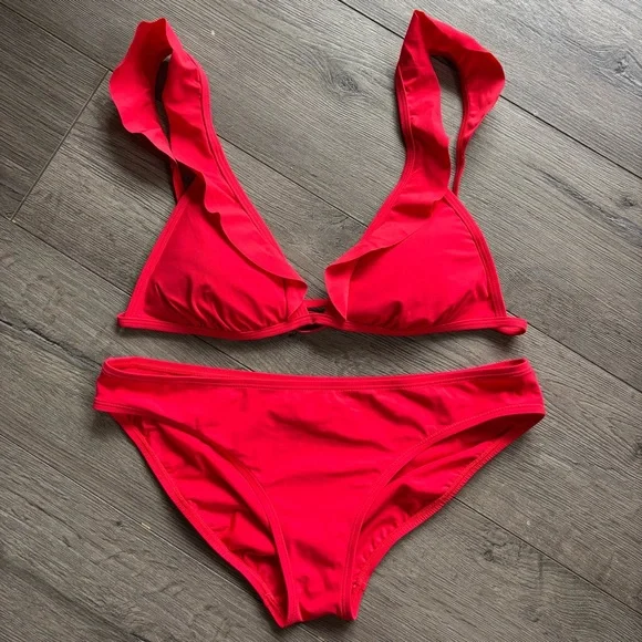 Tory Burch Red Swimsuit Set Size Small - Picture 1 of 11